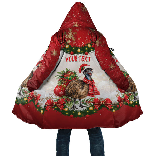 Personalised Emu Australia Christmas Cloak Merry Xmas Bows