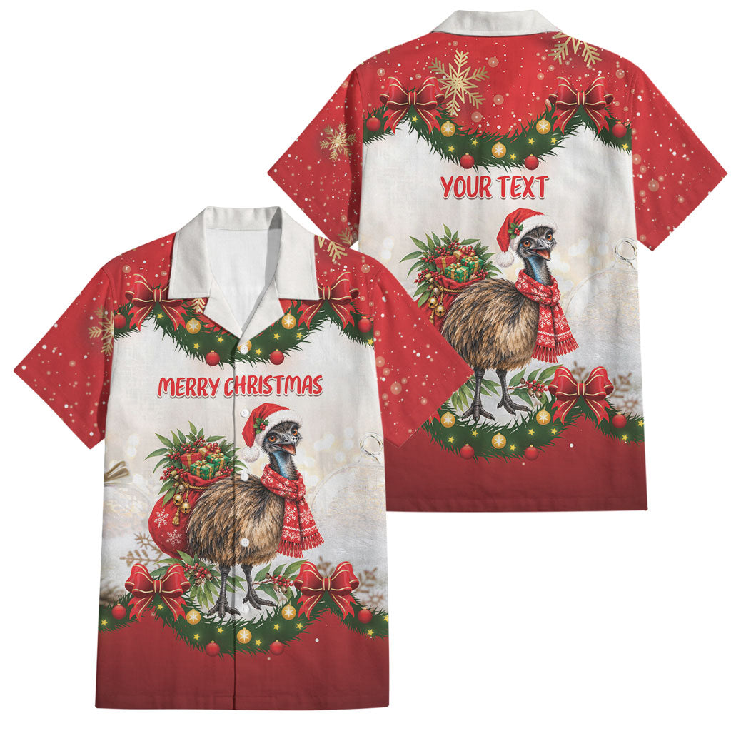 Personalised Emu Australia Christmas Family Matching Puletasi and Hawaiian Shirt Merry Xmas Bows
