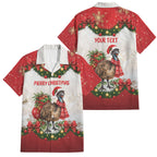Personalised Emu Australia Christmas Family Matching Puletasi and Hawaiian Shirt Merry Xmas Bows