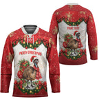 Personalised Emu Australia Christmas Hockey Jersey Merry Xmas Bows