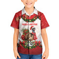Personalised Emu Australia Christmas Kid Hawaiian Shirt Merry Xmas Bows