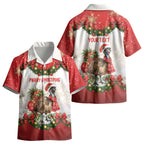 Personalised Emu Australia Christmas Kid Hawaiian Shirt Merry Xmas Bows