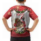 Personalised Emu Australia Christmas Kid Hawaiian Shirt Merry Xmas Bows