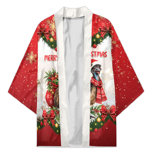 Personalised Emu Australia Christmas Kimono Merry Xmas Bows