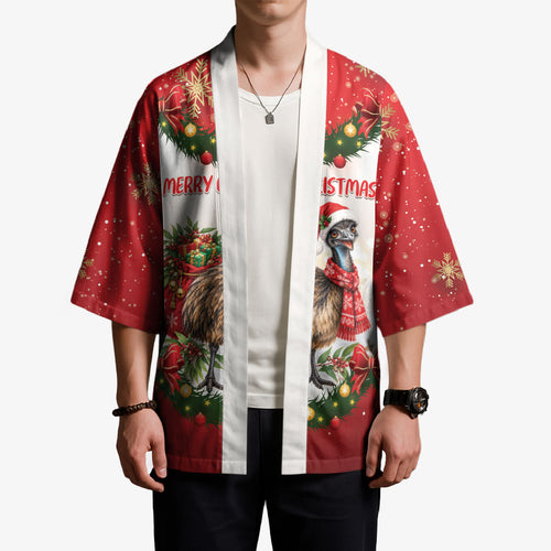 Personalised Emu Australia Christmas Kimono Merry Xmas Bows