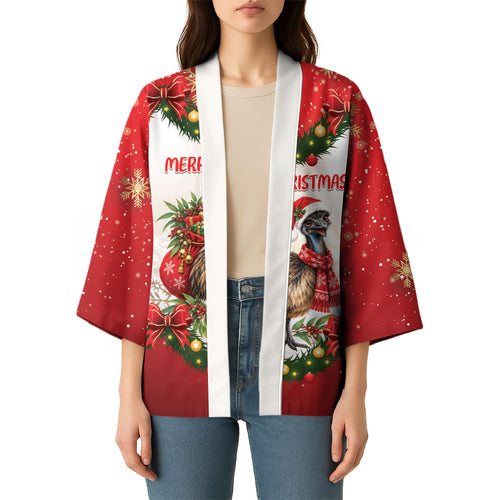 Personalised Emu Australia Christmas Kimono Merry Xmas Bows