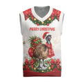Personalised Emu Australia Christmas Knitted V-Neck Vest Merry Xmas Bows