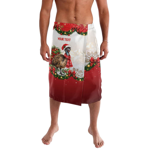 Personalised Emu Australia Christmas Lavalava Merry Xmas Bows