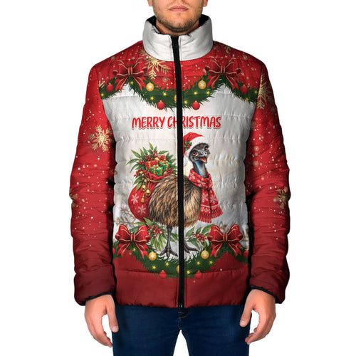 Personalised Emu Australia Christmas Padded Jacket Merry Xmas Bows