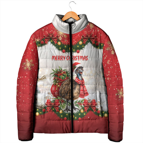 Personalised Emu Australia Christmas Padded Jacket Merry Xmas Bows