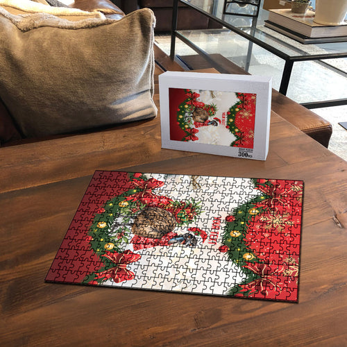 Personalised Emu Australia Christmas Puzzle Merry Xmas Bows