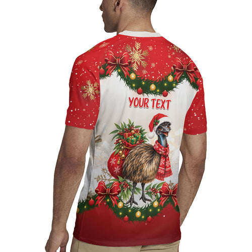 Personalised Emu Australia Christmas Rugby Jersey Merry Xmas Bows