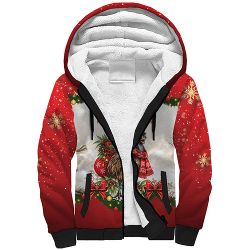 Personalised Emu Australia Christmas Sherpa Hoodie Merry Xmas Bows