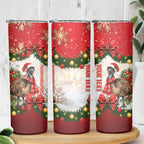 Personalised Emu Australia Christmas Skinny Tumbler Merry Xmas Bows