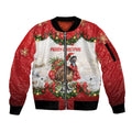 Personalised Emu Australia Christmas Sleeve Zip Bomber Jacket Merry Xmas Bows