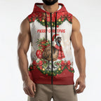 Personalised Emu Australia Christmas Sleeveless Zip Hoodie Merry Xmas Bows