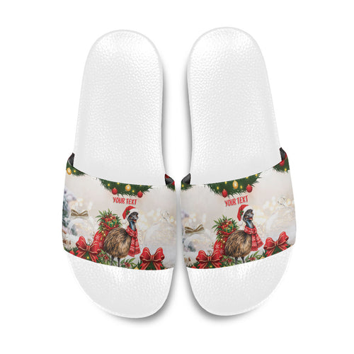 Personalised Emu Australia Christmas Slide Sandals Merry Xmas Bows