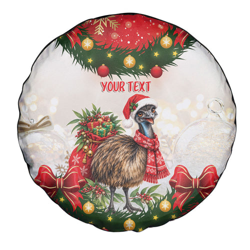 Personalised Emu Australia Christmas Spare Tire Cover Merry Xmas Bows