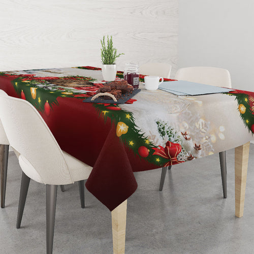 Personalised Emu Australia Christmas Tablecloth Merry Xmas Bows