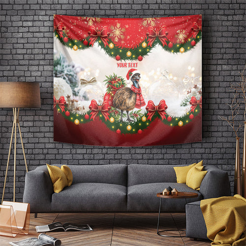 Personalised Emu Australia Christmas Tapestry Merry Xmas Bows