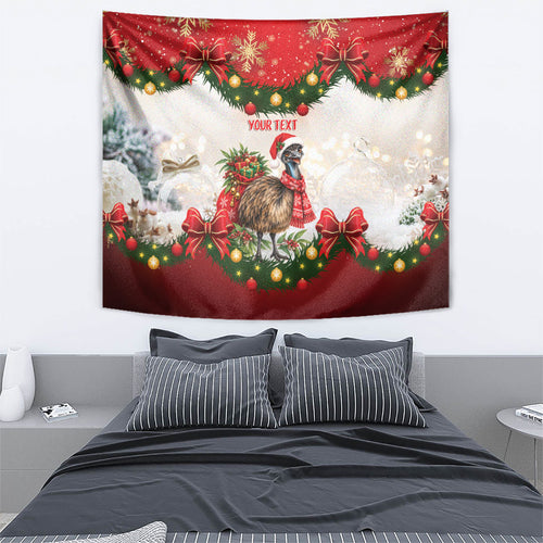 Personalised Emu Australia Christmas Tapestry Merry Xmas Bows