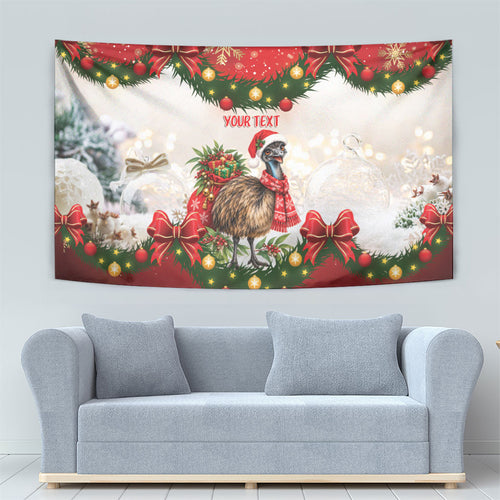 Personalised Emu Australia Christmas Tapestry Merry Xmas Bows