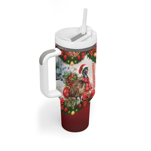 Personalised Emu Australia Christmas Tumbler With Handle Merry Xmas Bows