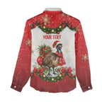 Personalised Emu Australia Christmas Women Casual Shirt Merry Xmas Bows