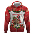 Personalised Emu Australia Christmas Zip Hoodie Merry Xmas Bows