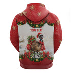 Personalised Emu Australia Christmas Zip Hoodie Merry Xmas Bows