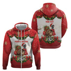 Personalised Emu Australia Christmas Zip Hoodie Merry Xmas Bows