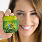 Budgerigar Australia Christmas AirPods Case Budgies Golden Wattle Aboriginal Green - Aussie Hoodie