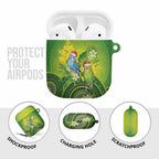 Budgerigar Australia Christmas AirPods Case Budgies Golden Wattle Aboriginal Green - Aussie Hoodie