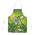 Budgerigar Australia Christmas Apron Budgies Golden Wattle Aboriginal Green - Aussie Hoodie