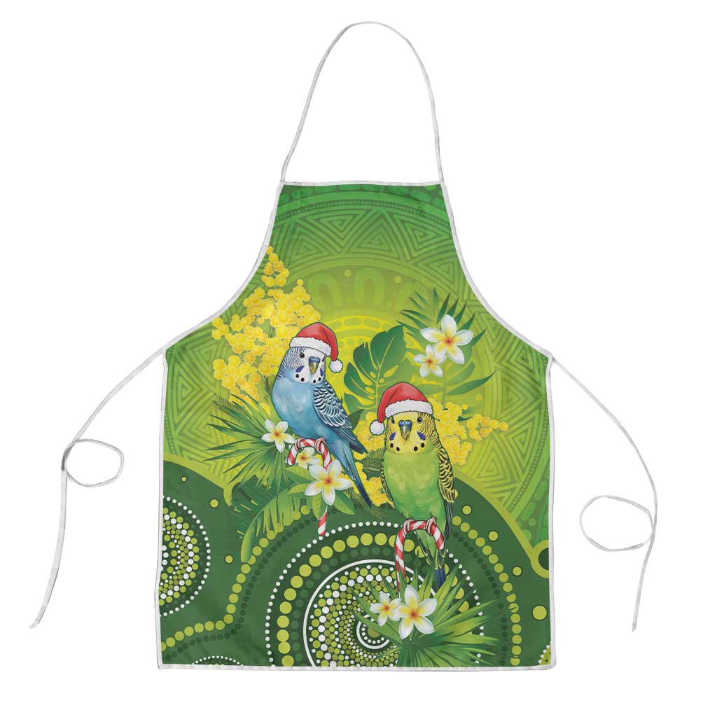 Budgerigar Australia Christmas Apron Budgies Golden Wattle Aboriginal Green - Aussie Hoodie