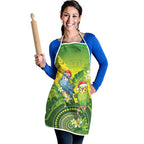 Budgerigar Australia Christmas Apron Budgies Golden Wattle Aboriginal Green - Aussie Hoodie