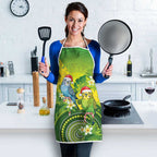 Budgerigar Australia Christmas Apron Budgies Golden Wattle Aboriginal Green - Aussie Hoodie