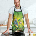 Budgerigar Australia Christmas Apron Budgies Golden Wattle Aboriginal Green - Aussie Hoodie