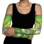 Budgerigar Australia Christmas Arm Sleeves Budgies Golden Wattle Aboriginal Green - Aussie Hoodie