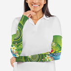 Budgerigar Australia Christmas Arm Sleeves Budgies Golden Wattle Aboriginal Green - Aussie Hoodie