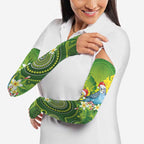 Budgerigar Australia Christmas Arm Sleeves Budgies Golden Wattle Aboriginal Green - Aussie Hoodie