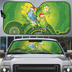 Budgerigar Australia Christmas Auto Sun Shade Budgies Golden Wattle Aboriginal Green - Aussie Hoodie