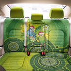Budgerigar Australia Christmas Back Car Seat Cover Budgies Golden Wattle Aboriginal Green - Aussie Hoodie
