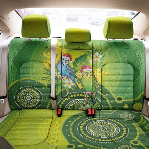Budgerigar Australia Christmas Back Car Seat Cover Budgies Golden Wattle Aboriginal Green - Aussie Hoodie