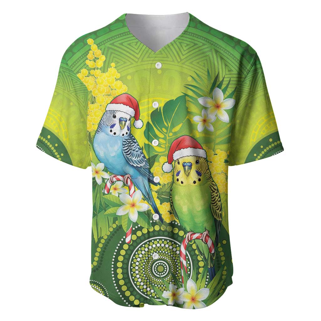 Budgerigar Australia Christmas Baseball Jersey Budgies Golden Wattle Aboriginal Green - Aussie Hoodie