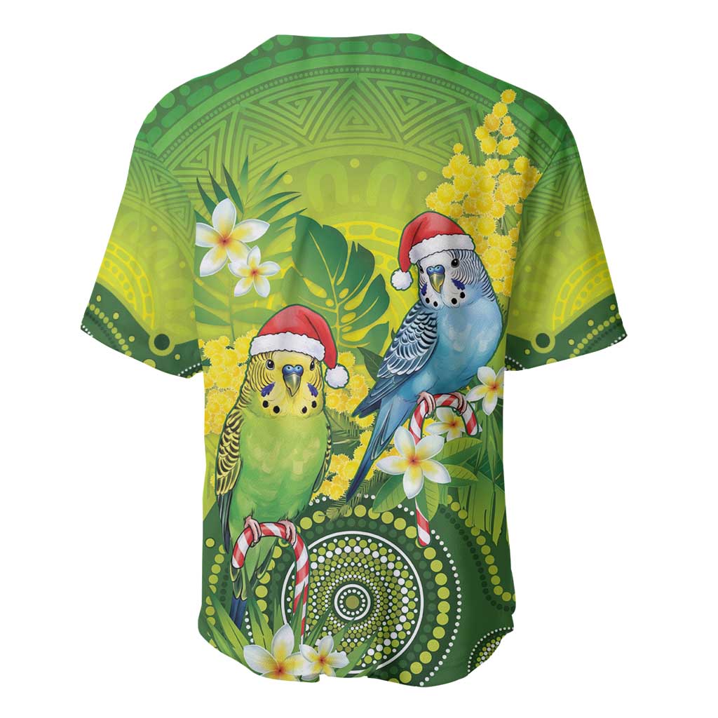 Budgerigar Australia Christmas Baseball Jersey Budgies Golden Wattle Aboriginal Green - Aussie Hoodie