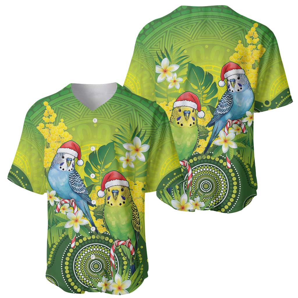 Budgerigar Australia Christmas Baseball Jersey Budgies Golden Wattle Aboriginal Green - Aussie Hoodie