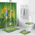 Budgerigar Australia Christmas Bathroom Set Budgies Golden Wattle Aboriginal Green - Aussie Hoodie