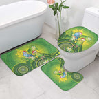 Budgerigar Australia Christmas Bathroom Set Budgies Golden Wattle Aboriginal Green - Aussie Hoodie