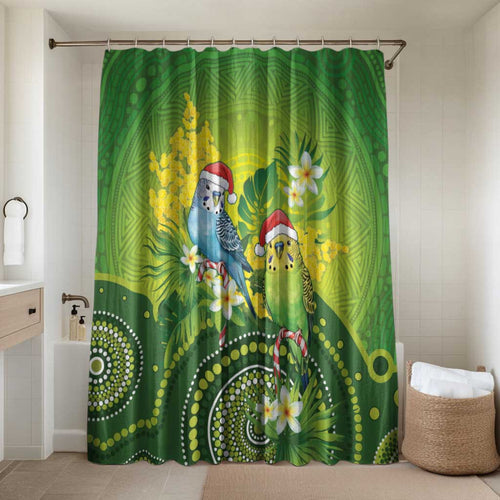 Budgerigar Australia Christmas Bathroom Set Budgies Golden Wattle Aboriginal Green - Aussie Hoodie